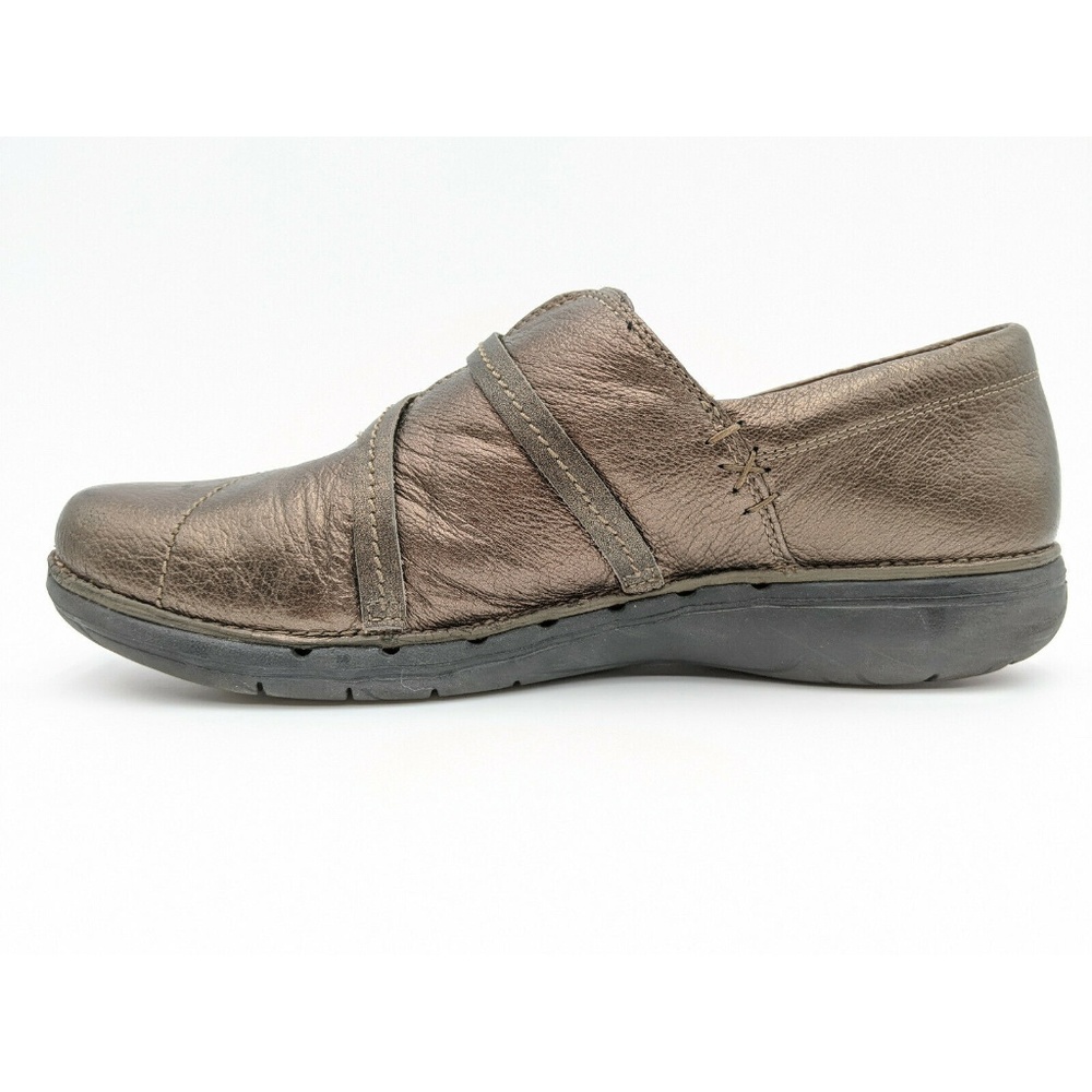 Clarks Unstructured Bronze Metallic Clog Flats - image 4